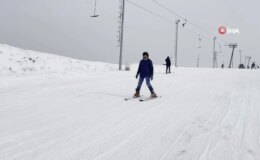 Küpkıran Kayak Merkezi kayak severlerle doldu